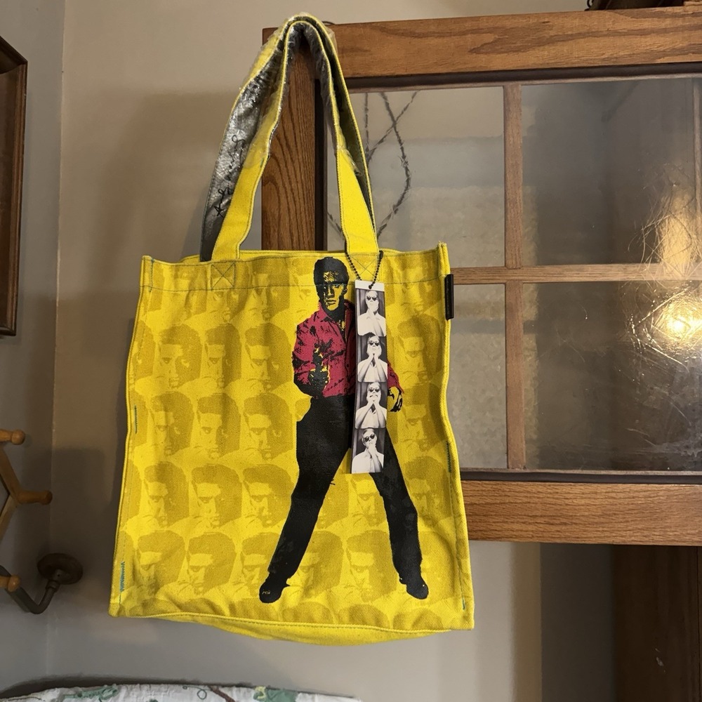 Andy Warhol Elvis Presley Canvas Tote Pop Art‎ Strap Bag with Accessory Purse